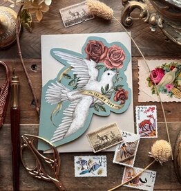 -4.25” X 5.5” For My Love (Dove and Roses) Greeting Card
