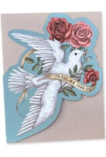 -4.25” X 5.5” For My Love (Dove and Roses) Greeting Card