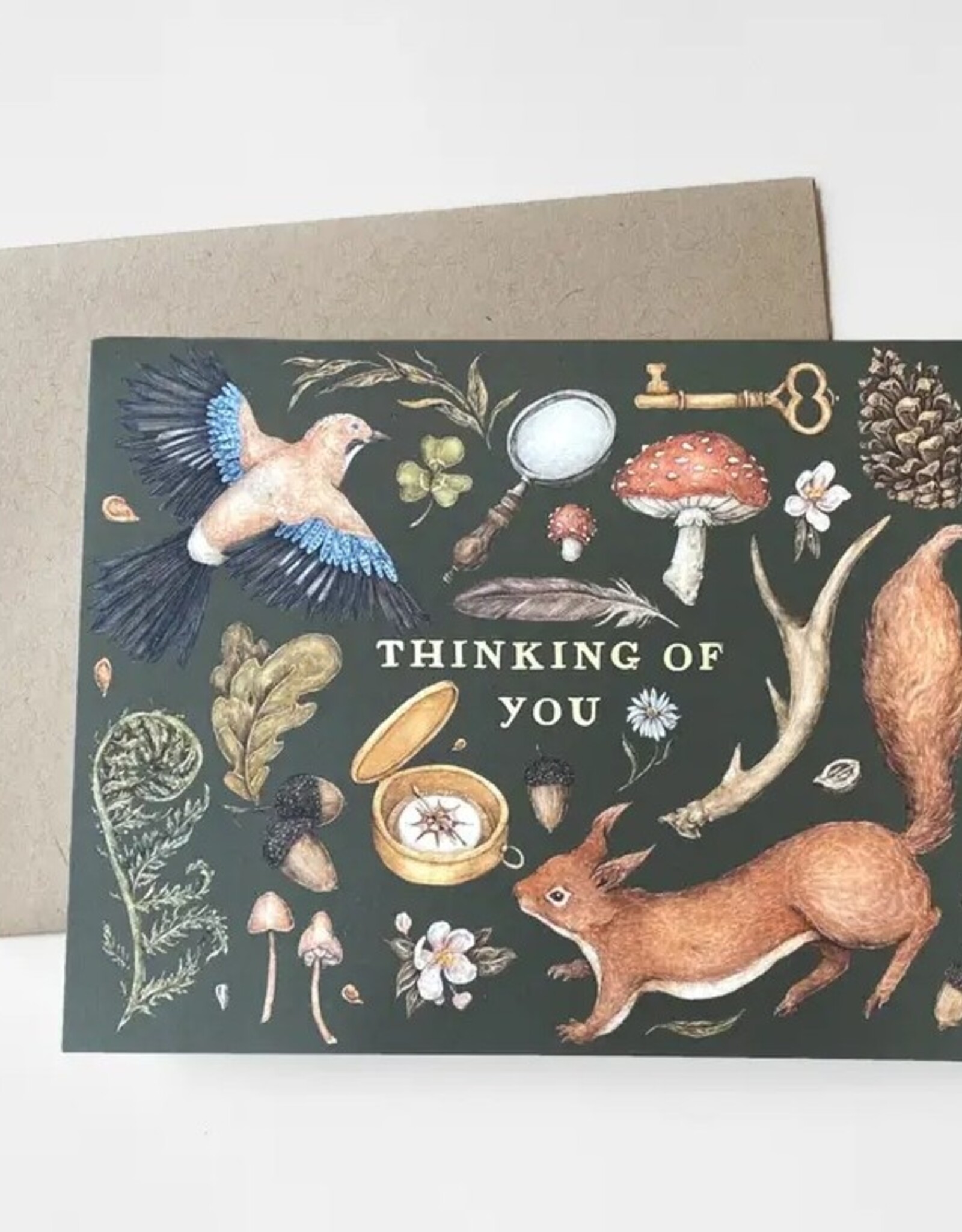 -4.25” X 5.5” Thinking of You Gold Foil Greeting Card