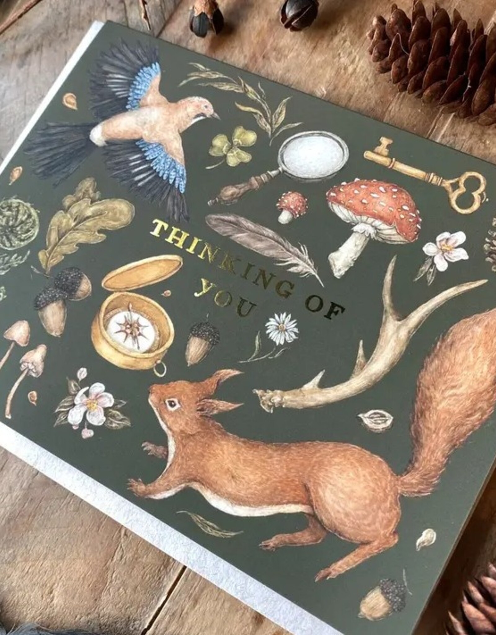 -4.25” X 5.5” Thinking of You Gold Foil Greeting Card