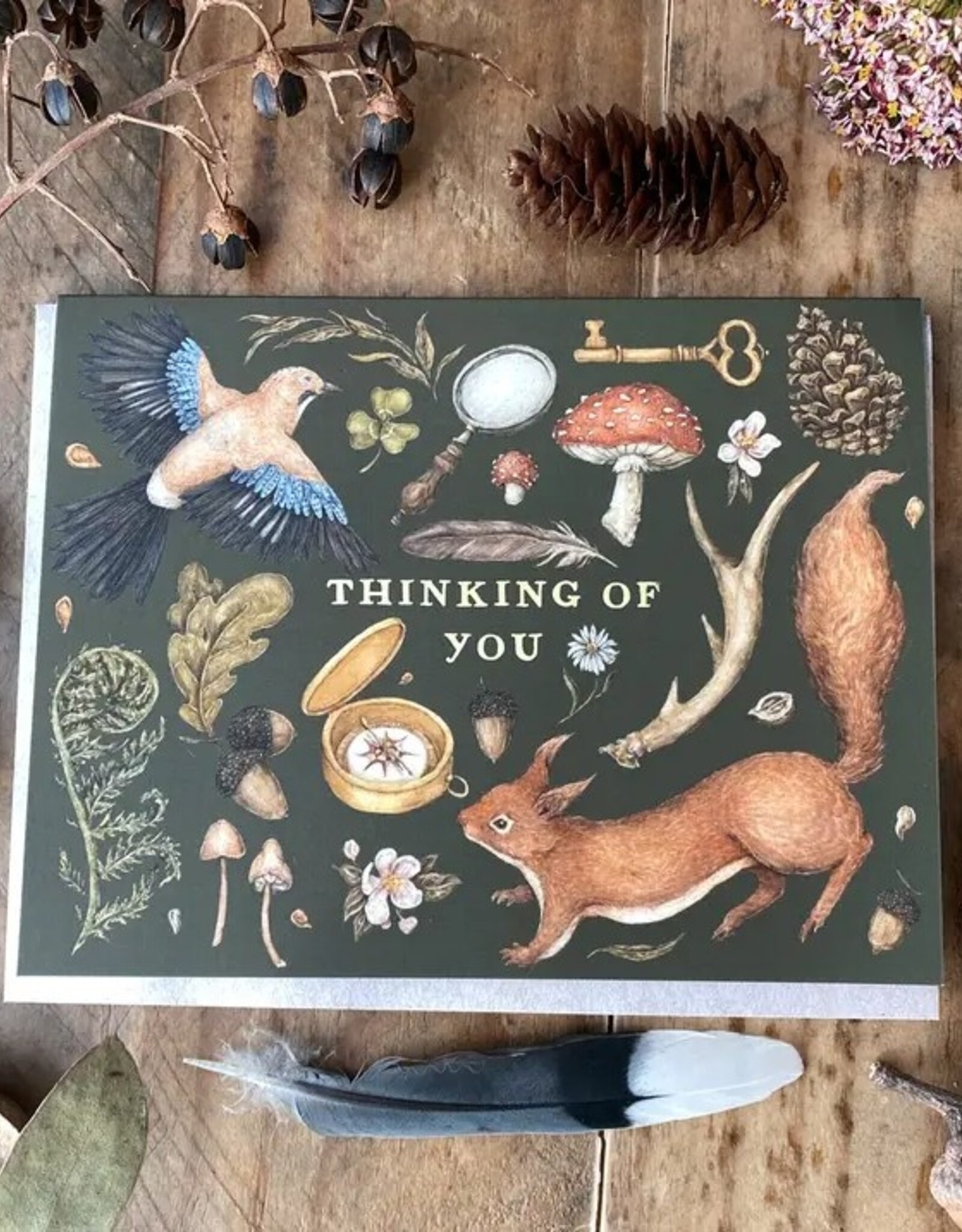 -4.25” X 5.5” Thinking of You Gold Foil Greeting Card