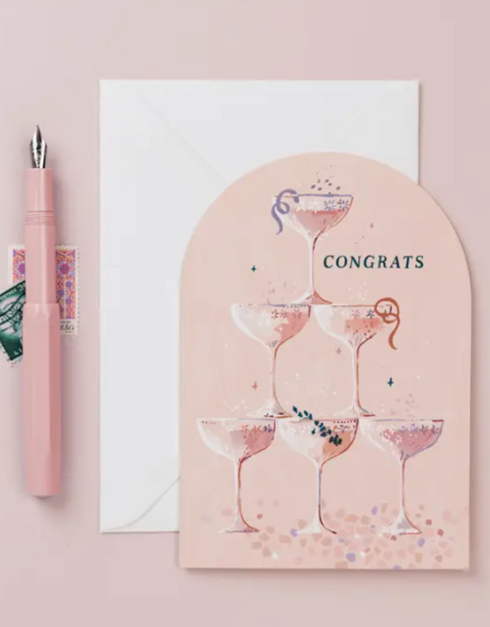 -Champagne Congratulations Card | Engagement | Wedding Cards