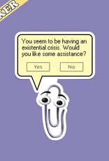 Pretty Toxic Stickers Existential Crisis Sticker, Funny Clippy Meme, 90s Nostalgia 3"