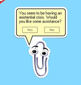 Pretty Toxic Stickers Existential Crisis Sticker, Funny Clippy Meme, 90s Nostalgia 3"