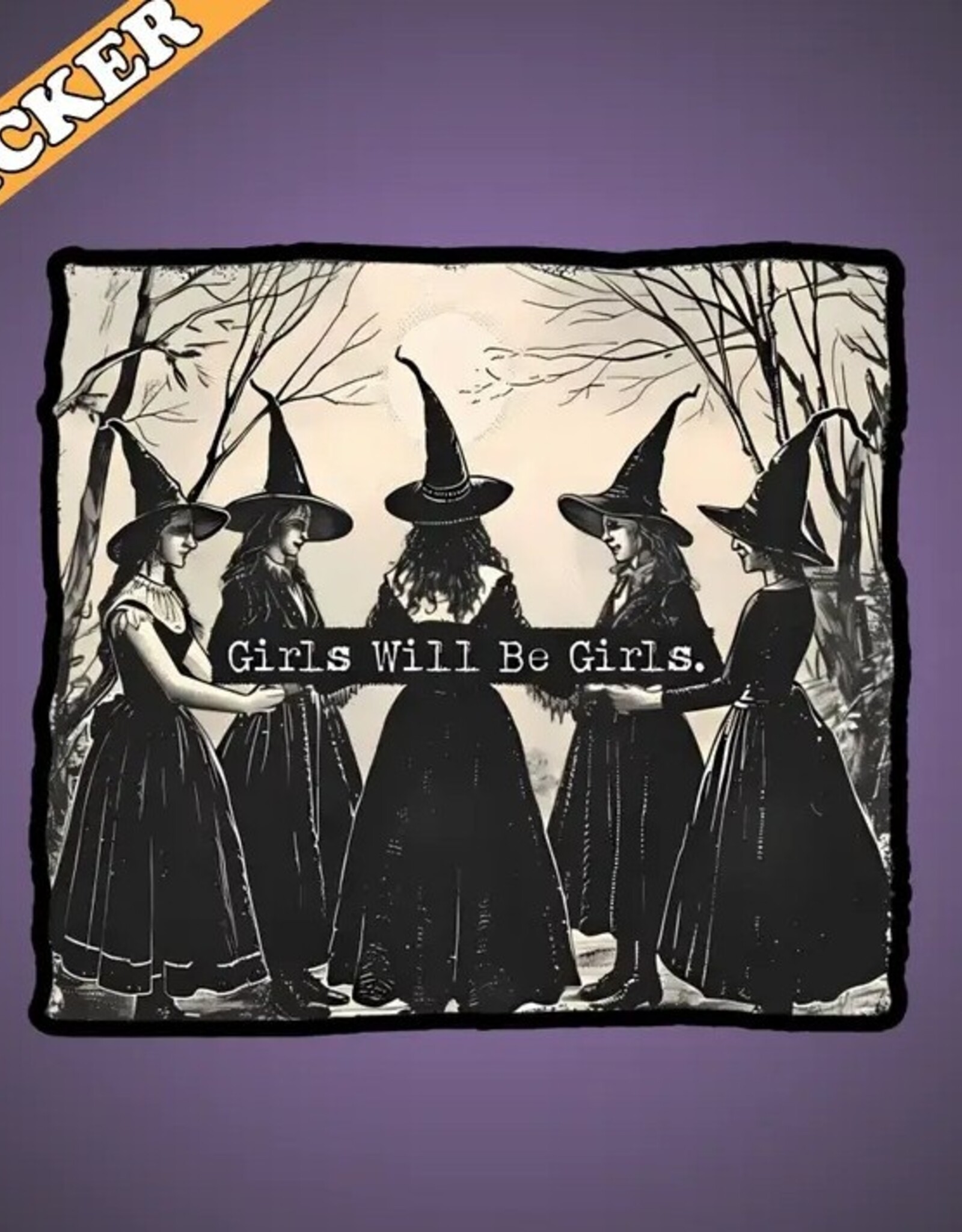 Girls Will Be Girls Sticker, Hex the Patriarchy, Witchy 3"