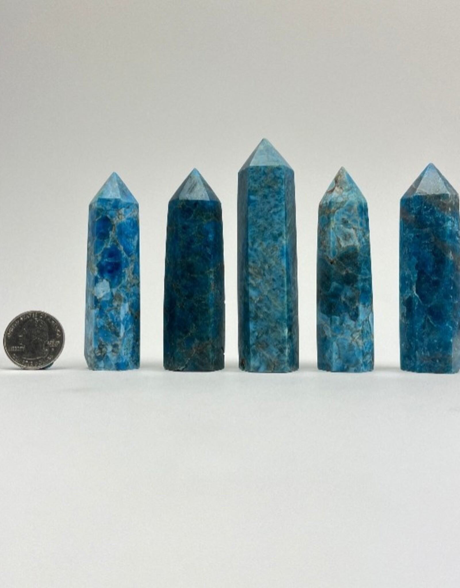 Blue Apatite - Polished Point - 80-90mm