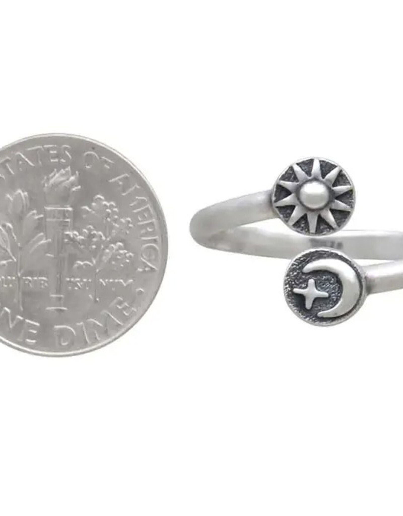 -Adjustable Moon Star and Sun Ring | Sterling Silver