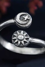 -Adjustable Moon Star and Sun Ring | Sterling Silver