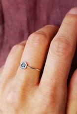 Raised Moon and Star Stacking Ring | Sterling Silver |