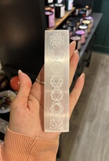 Selenite Etched Chakra Plate 15cm