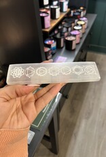 Selenite Etched Chakra Plate 15cm