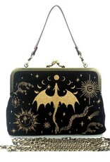 Romantasy Dragon Kiss Lock Bag in Linen Cotton Blend