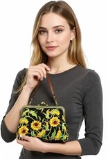 -Sunflower Kisslock Bag