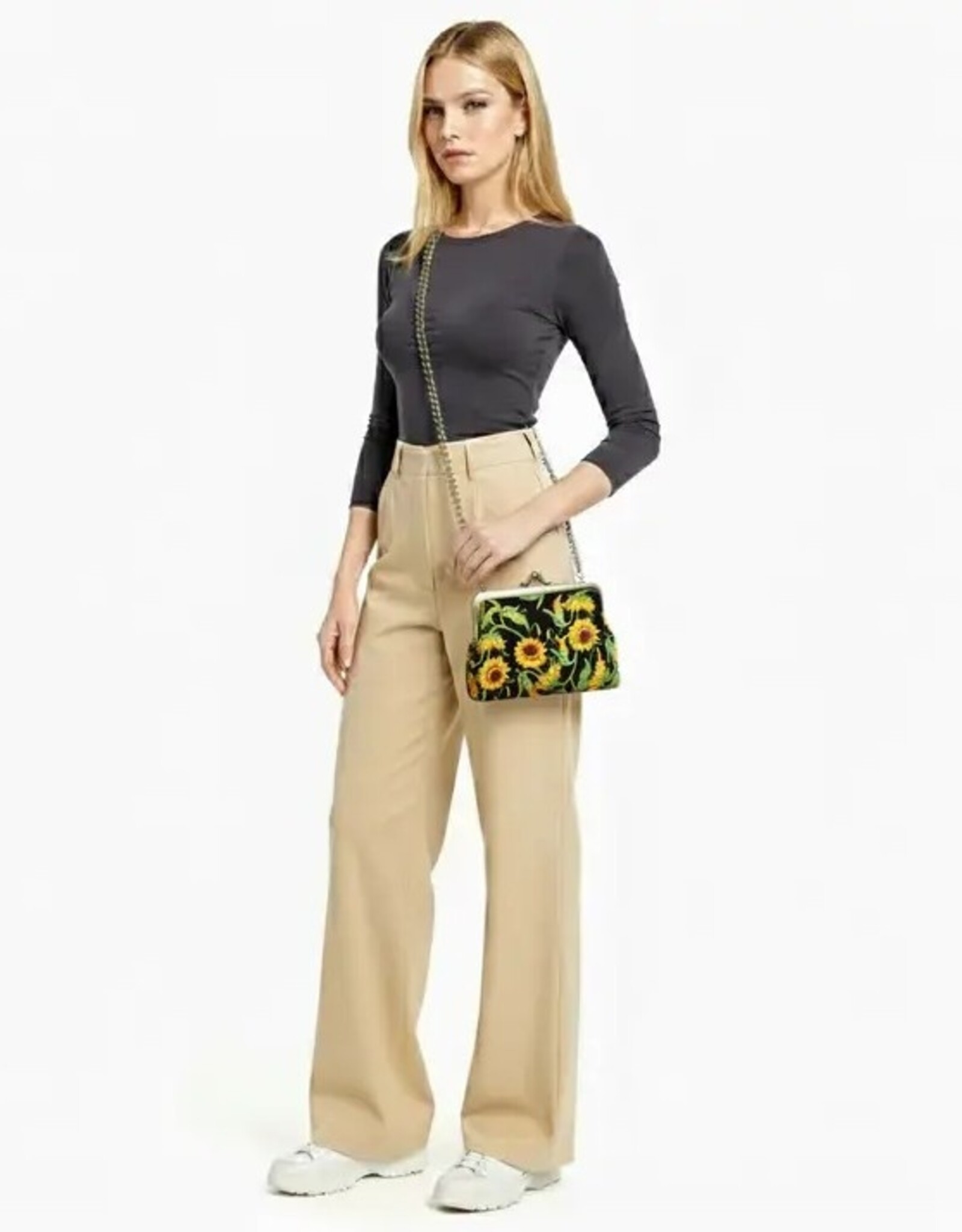 -Sunflower Kisslock Bag