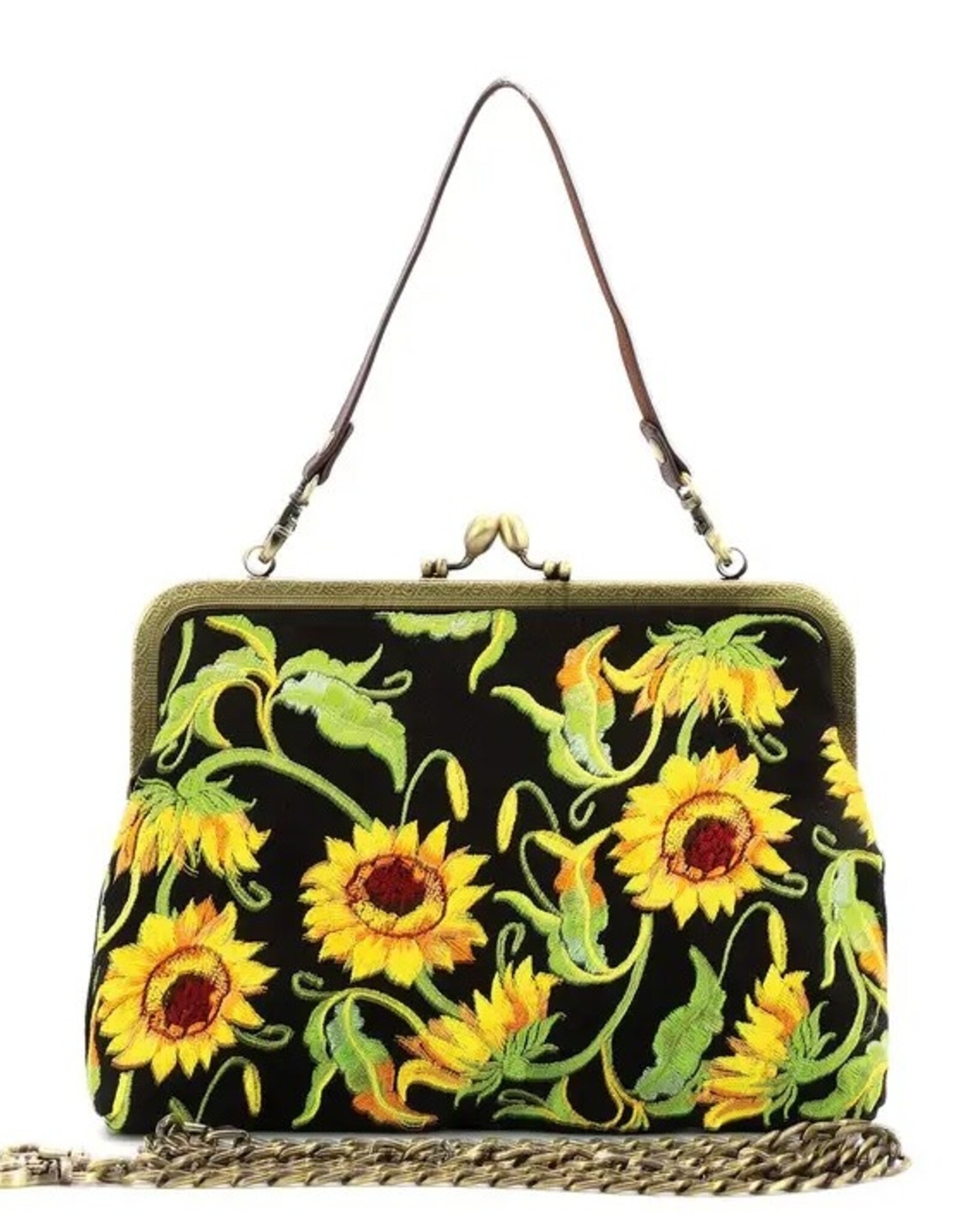 -Sunflower Kisslock Bag