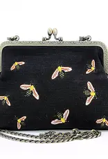 Bees Kisslock Bag | Black