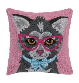 -Cat W/Eye Glasses and Bow Hook Pillow