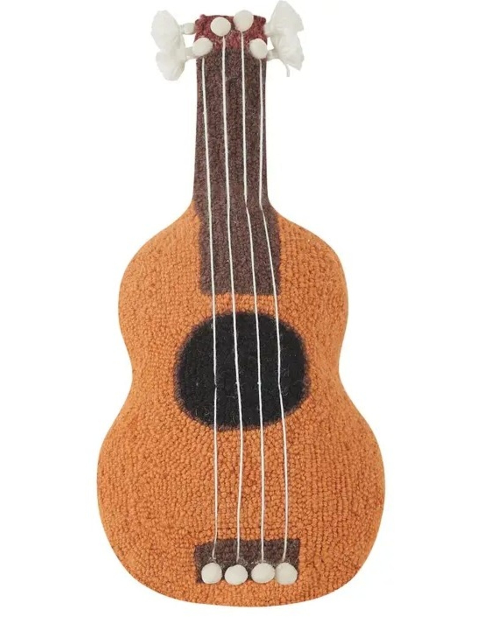 -Uke W/Pom Poms & Tassesl Shaped Hook Pillow