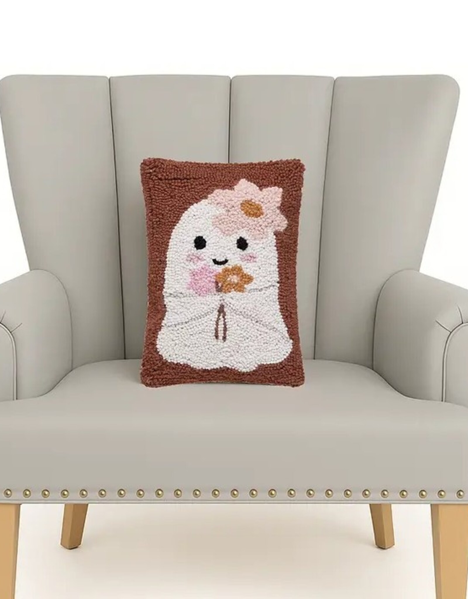 -Ghost with Daisies Hook Pillow