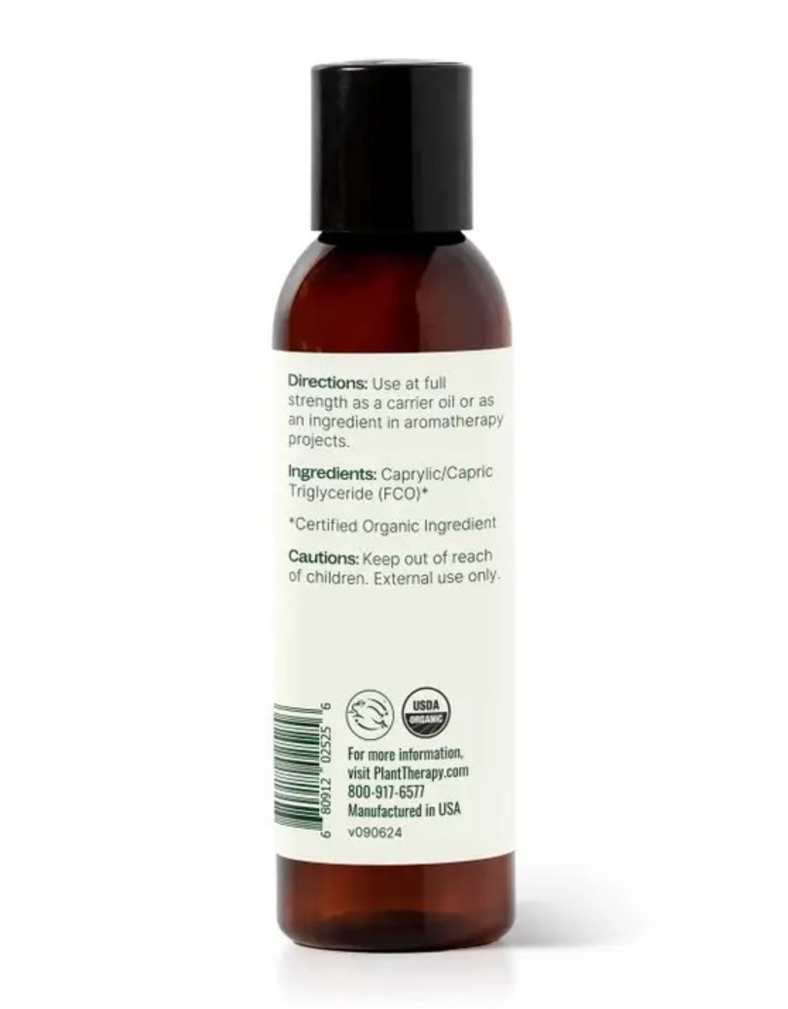 Organic Fractionated Coconut Carrier Oil 4 oz