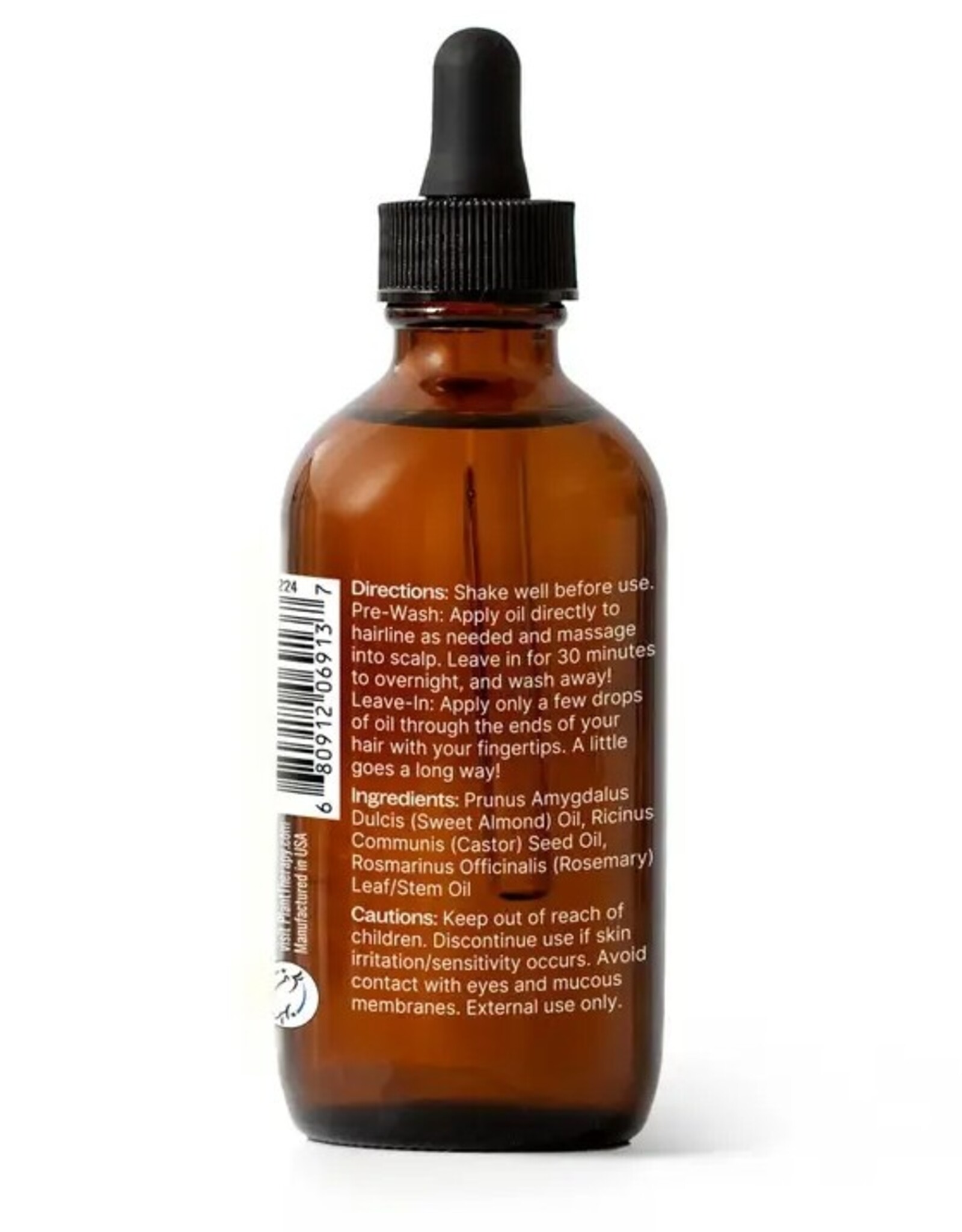 Rosemary & Castor Hair Oil 4 oz- Hair Growth & Scalp Health