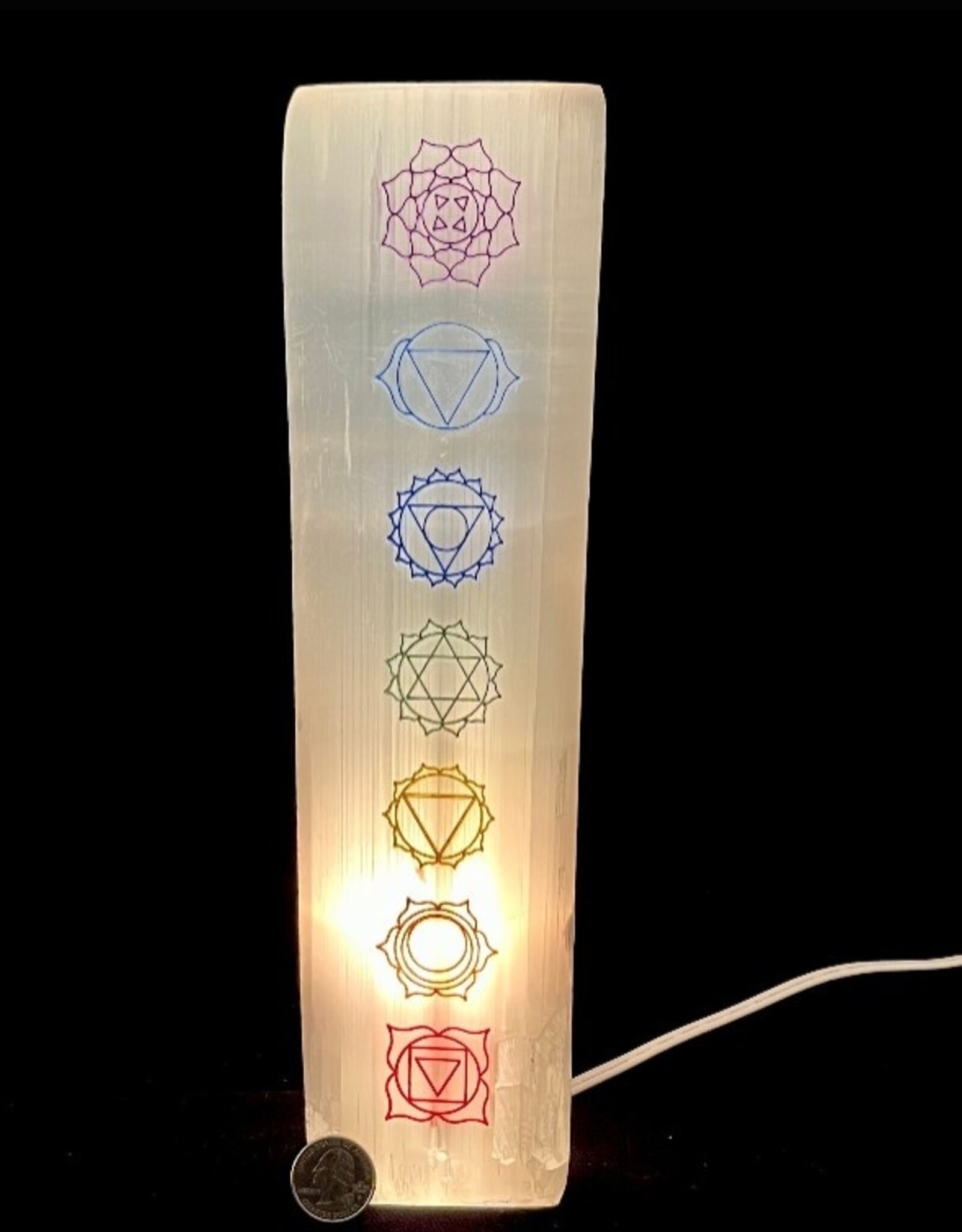 Selenite Lamp | Chakra Colored 30cm