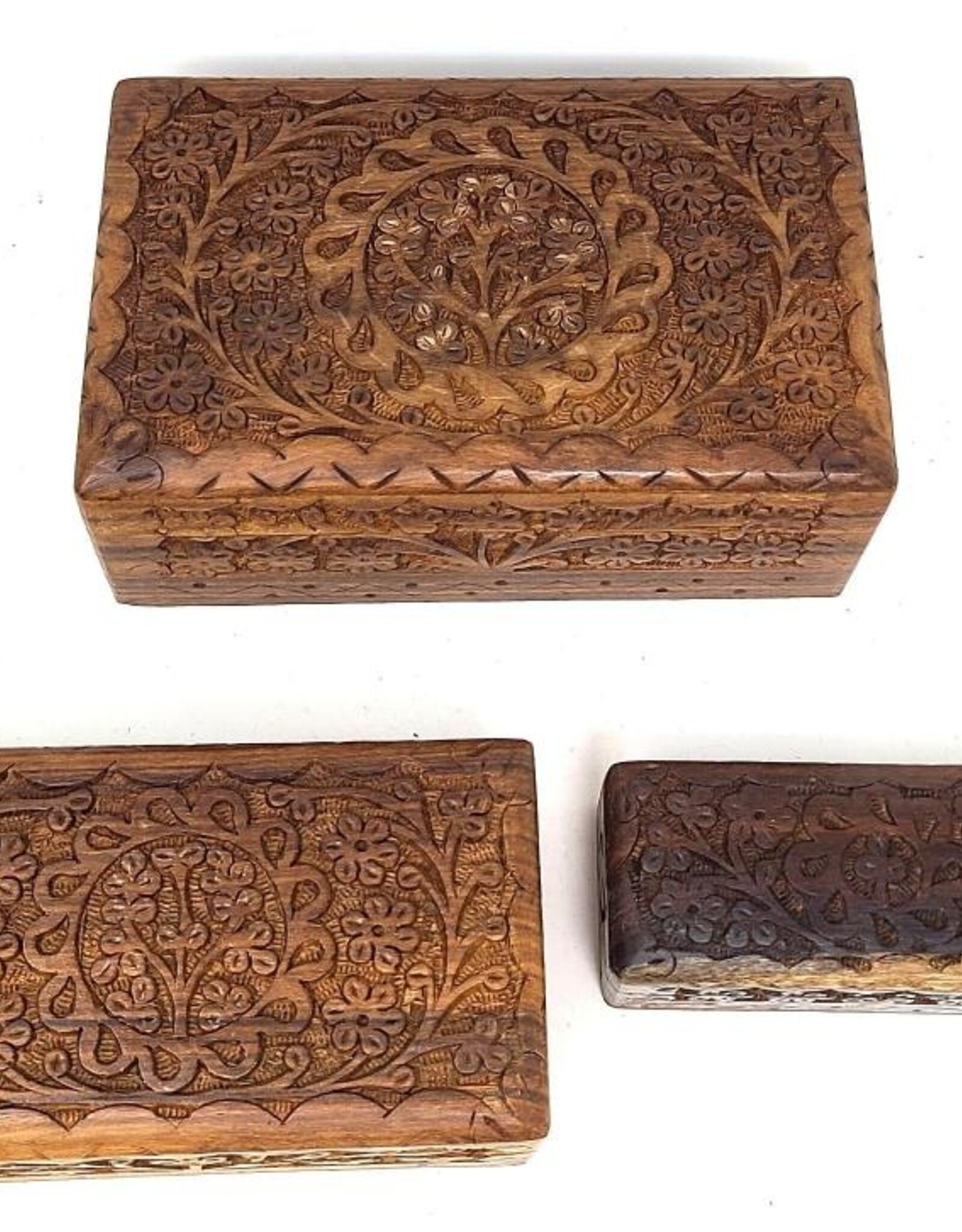 Wooden Box - Tree of Life Carved