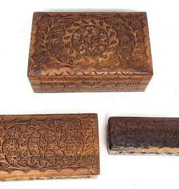 Wooden Box - Tree of Life Carved