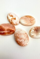 Nima Healing Crystal Polished Palmstone | 30-40mm | "A" Grade | Pink Scolecite | India
