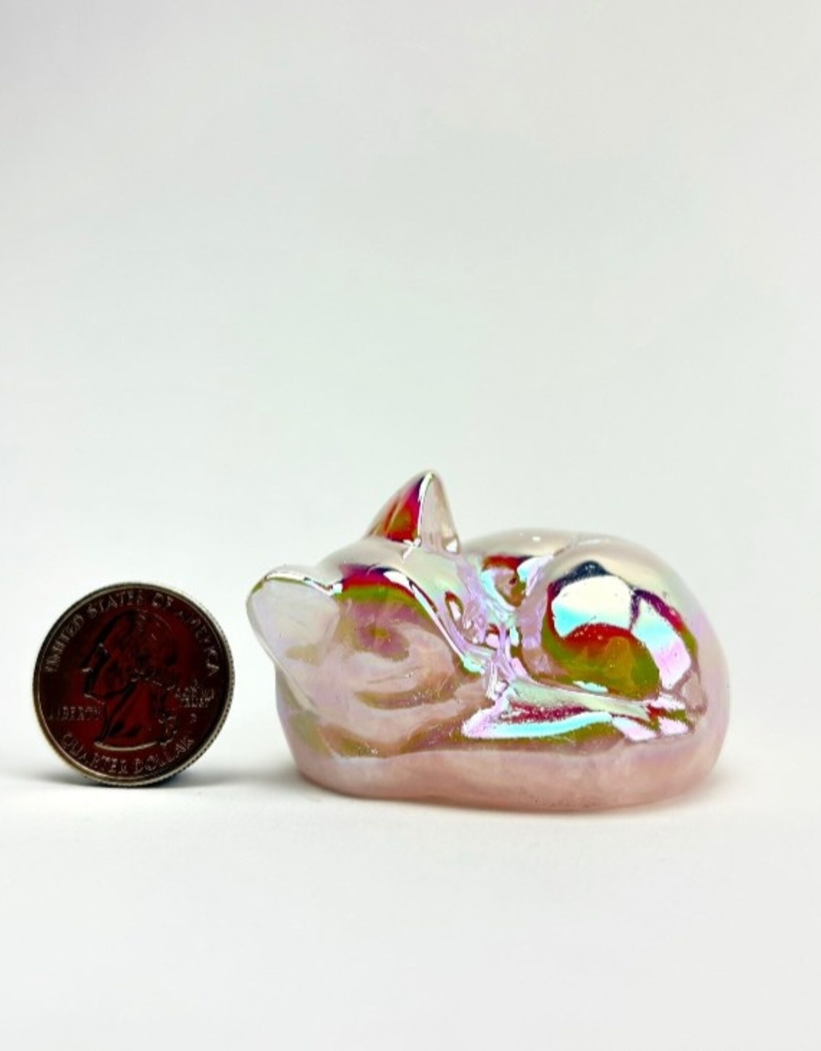 Sleeping Cat | Aura Rose Quartz