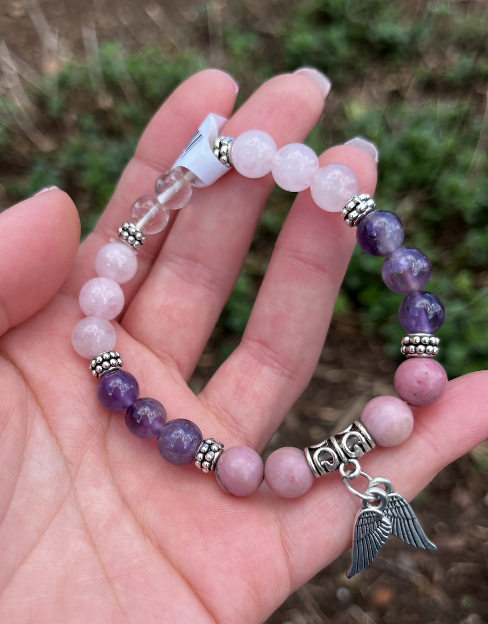 Self Love Crystal  Bracelet|Wing Charm