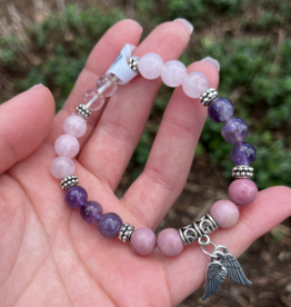 Self Love Crystal  Bracelet|Wing Charm