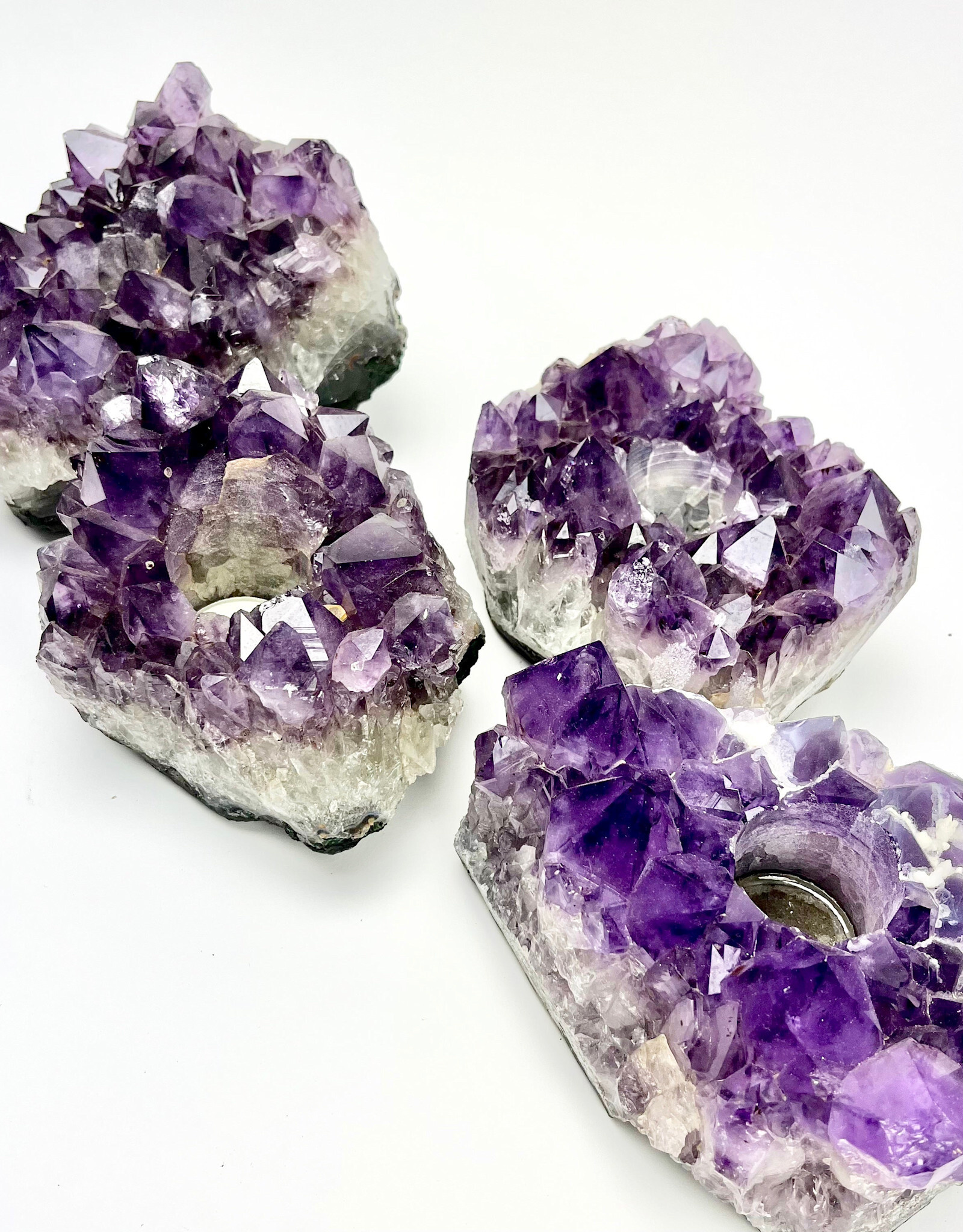 Amethyst Cluster | Tealight Candle Holder | 150-175mm