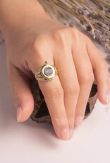 Brass Decorated Poison Ring |