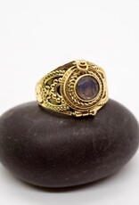 Brass Decorated Poison Ring |