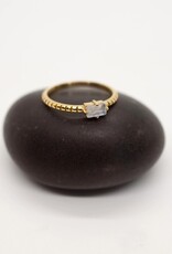 Brass Decorated Prong Stone Ring |