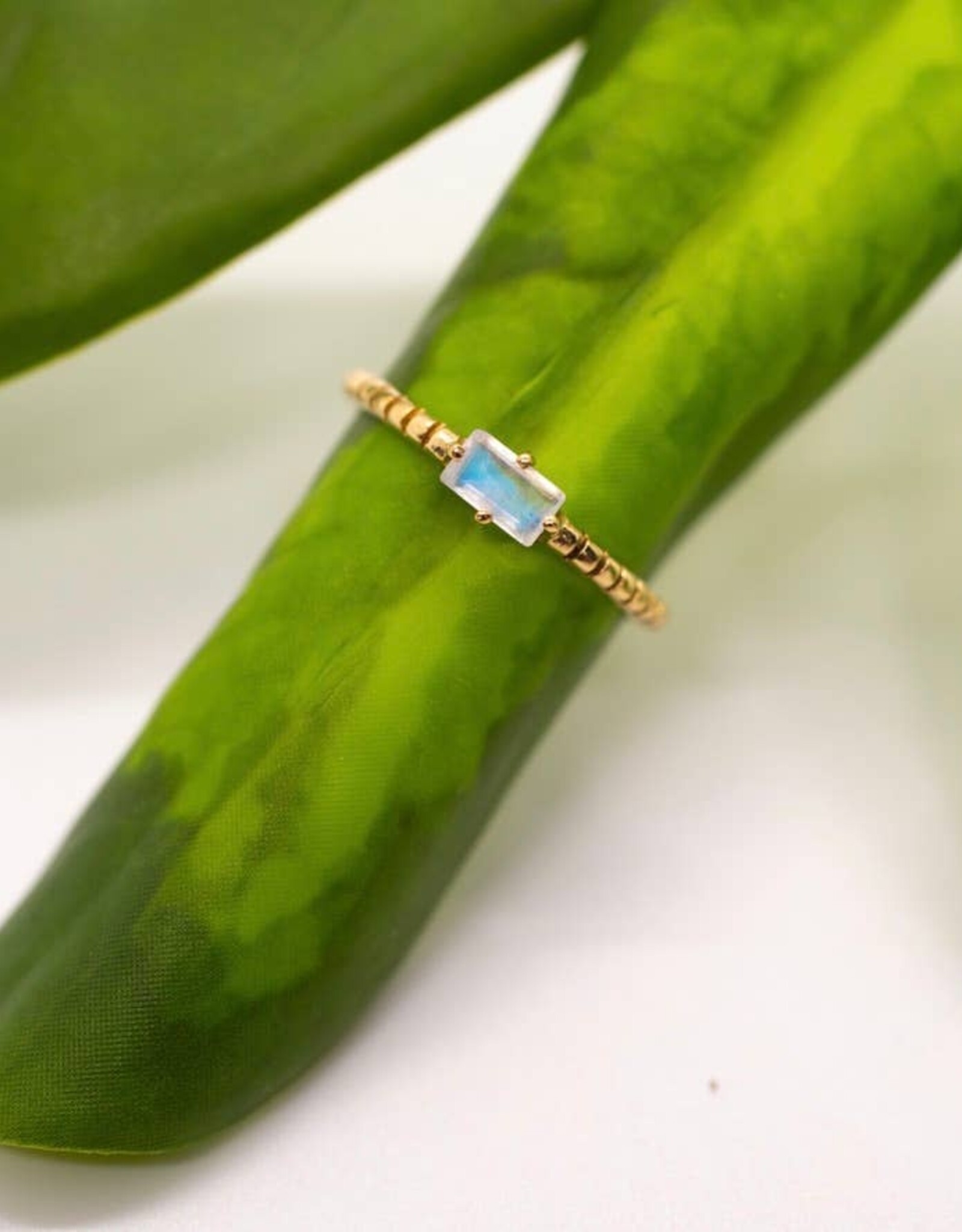 Brass Decorated Prong Stone Ring |