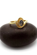 Brass Labradorite Swirl Ring |