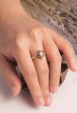 Brass Mystic Labradorite Ring |
