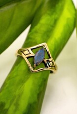 Brass Mystic Labradorite Ring |