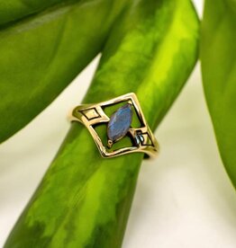 Brass Mystic Labradorite Ring |