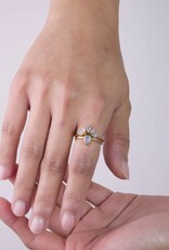Brass Nesting Moonstone Ring Set |