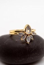 Brass Nesting Moonstone Ring Set |