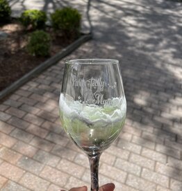 Wine Glass | Stemmed | Purr-fectly Magical in green