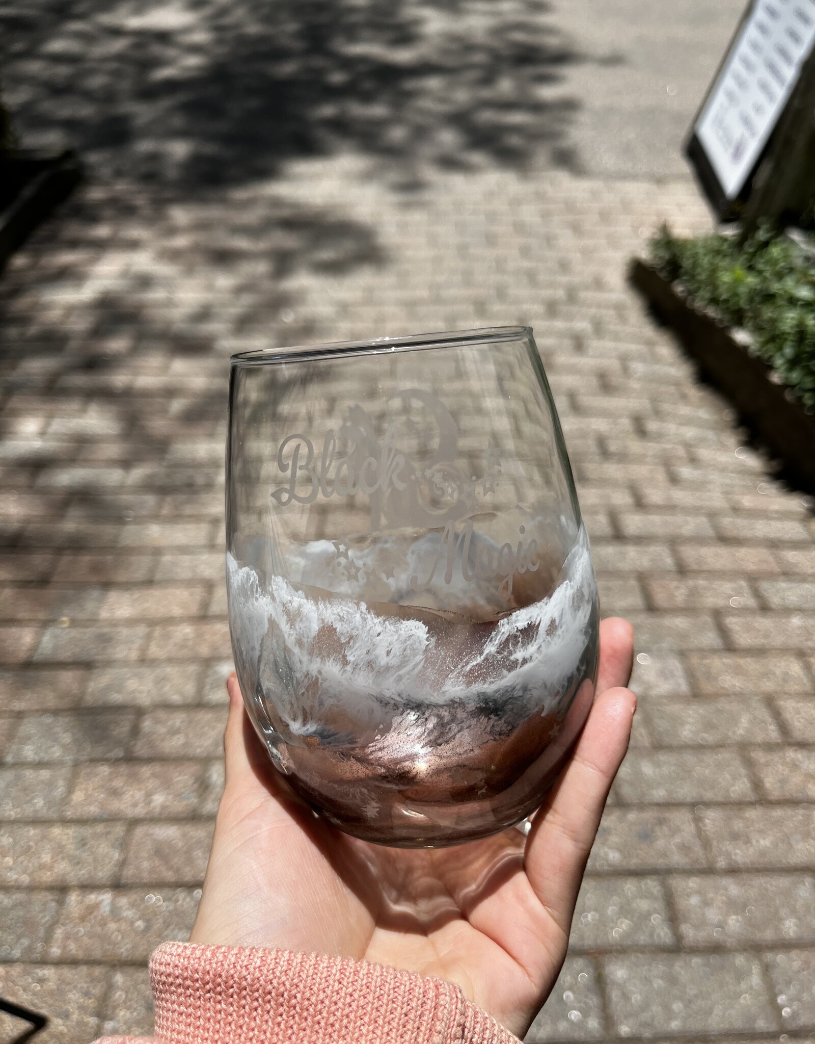 Wine Glass | Stemless | Black Magic