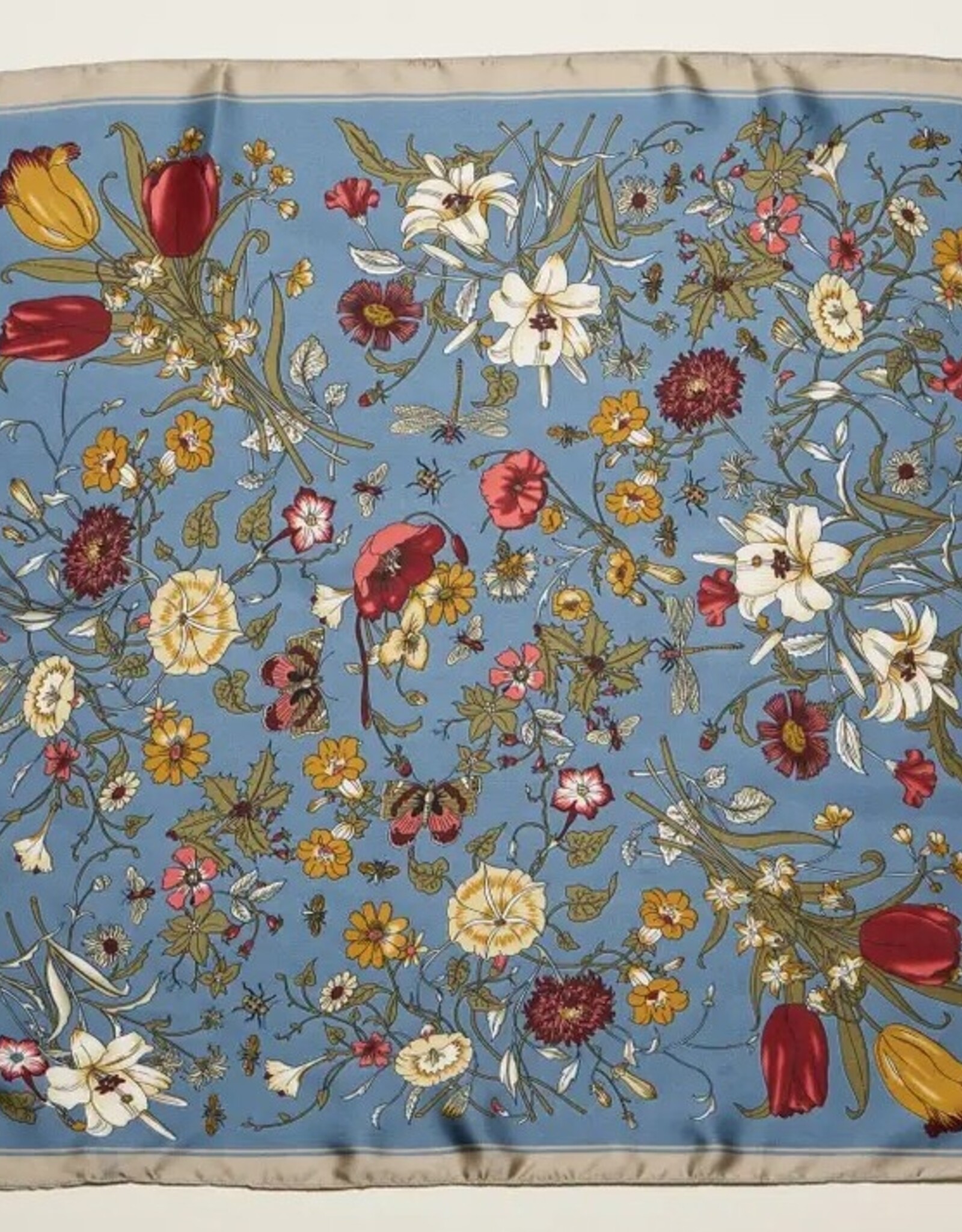 Vintage Botanical Floral Square Scarf | BL