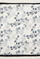 Delicate Floral Branch Square Scarf | Blue/Black
