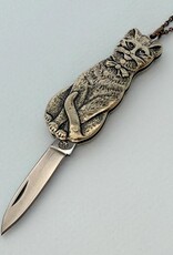 Cat Knife Necklace Gold 32 Inch