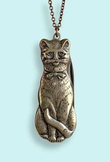 Cat Knife Necklace Gold 32 Inch