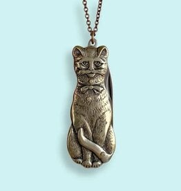 Cat Knife Necklace Gold 32 Inch